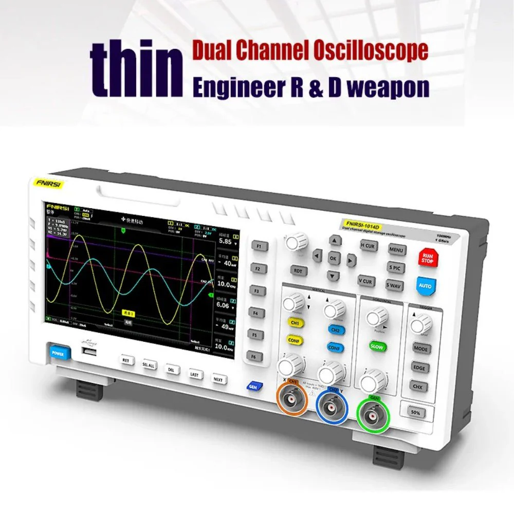 FNIRSI® 1014D 2-IN-1 Dual Channel 100MHz 1GS/s Digital Oscilloscope Signal Generator - Image 6