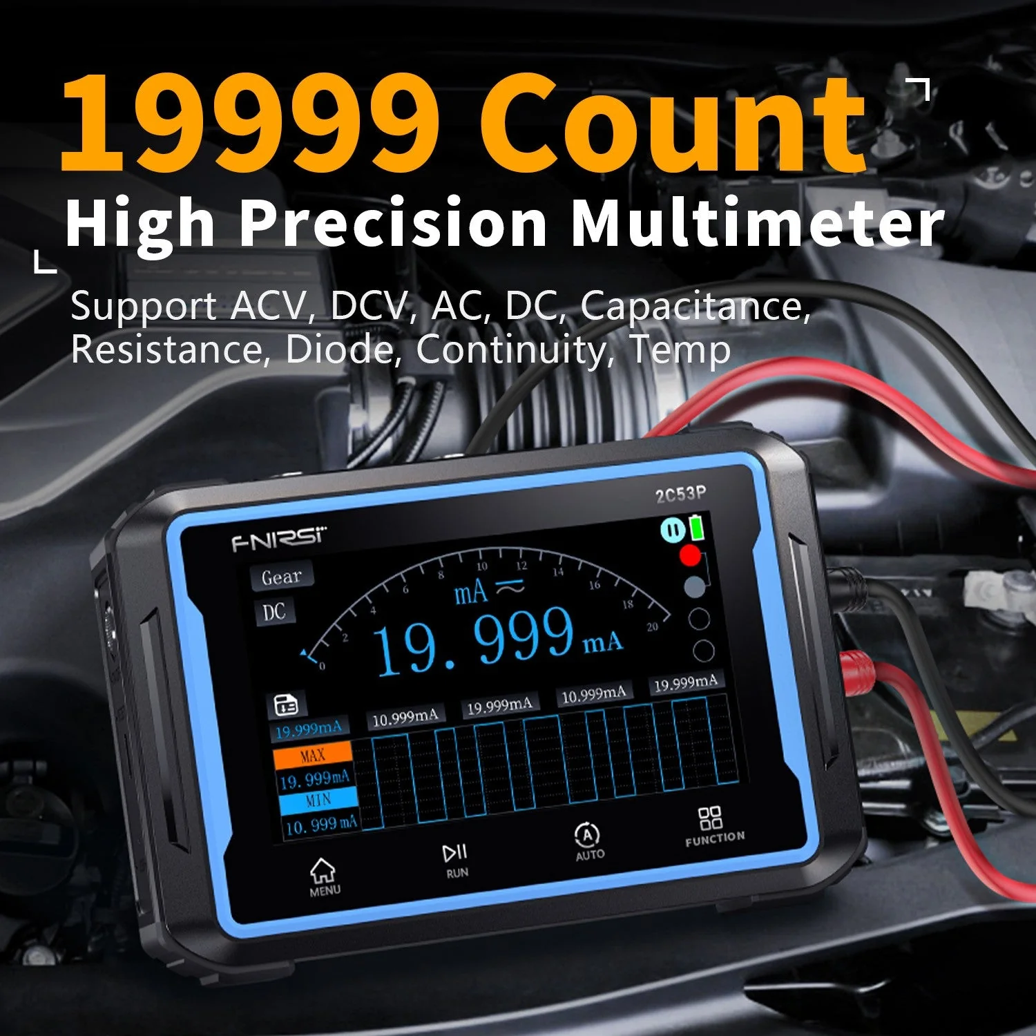 FNIRSI® 2C53P 3-IN-1 50MHz 250MS/s Dual Channel Tablet Touchable Oscilloscope Multimeter DDS Generator - Image 6