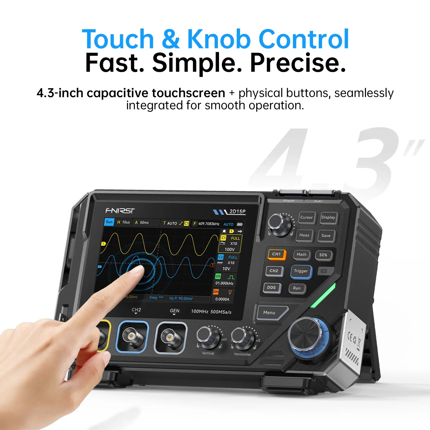 FNIRSI® 2D15P 3-in-1 Benchtop 2CH 100MHz Phosphor Oscilloscope Multimeter - Image 3
