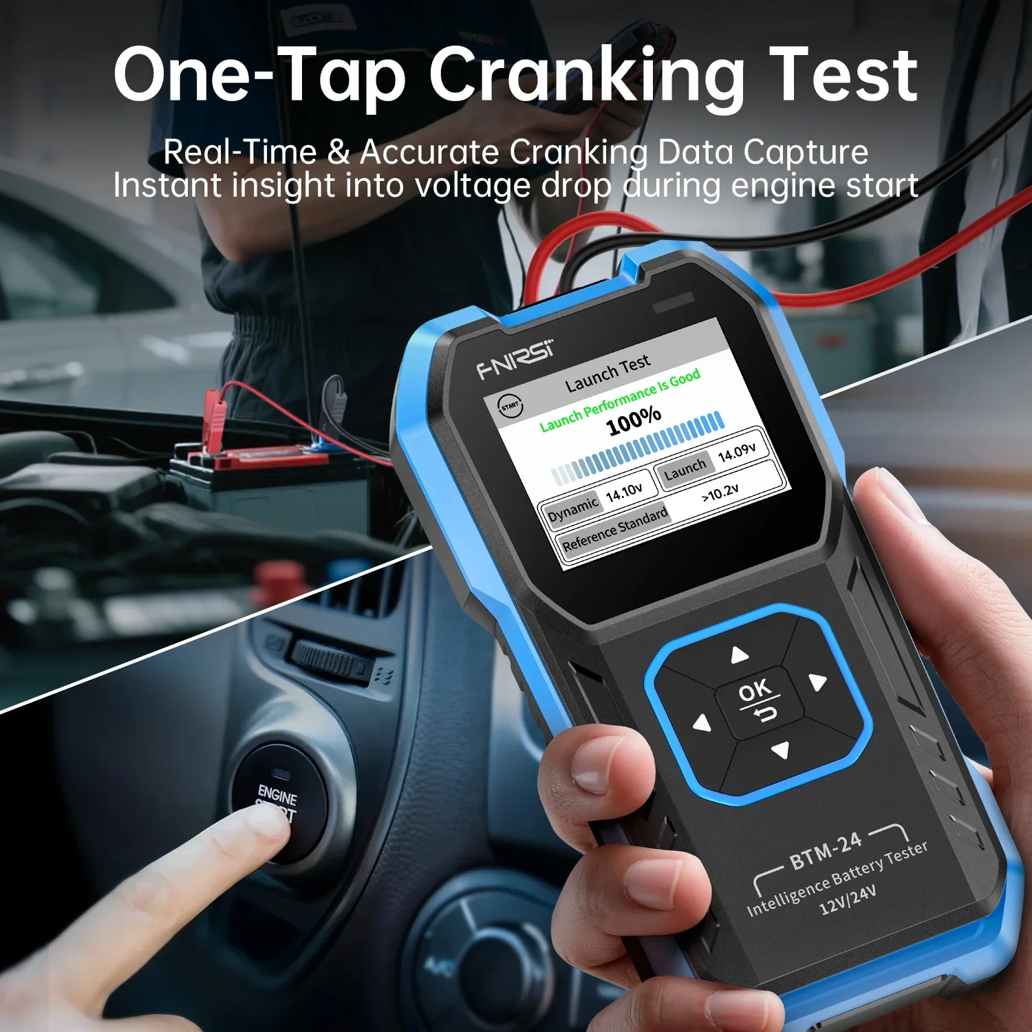 FNIRSI® BTM-24 2000A CCA Multi-Function 12V/24V Car Battery Tester - Image 3