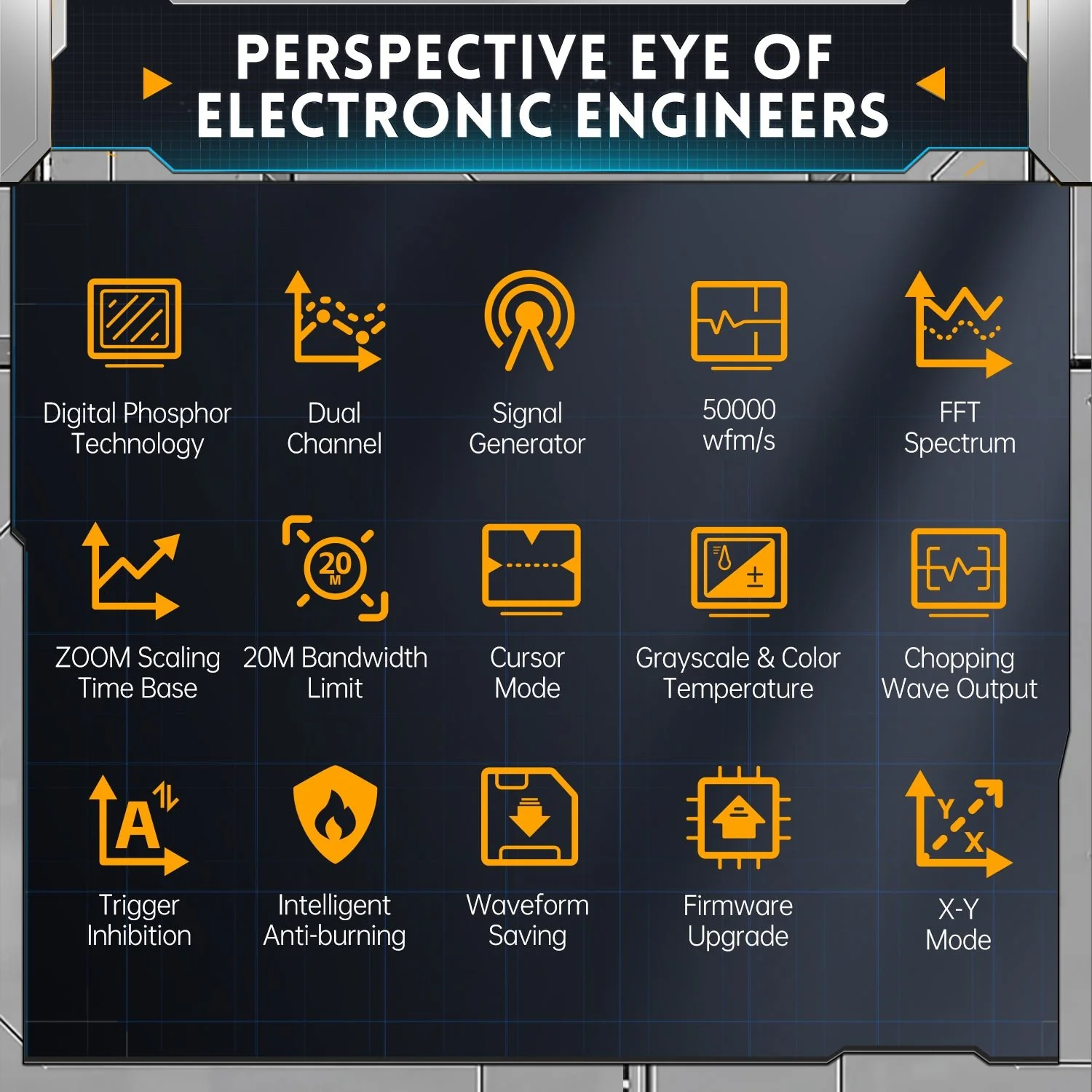 FNIRSI® DPOX180H 2-IN-1 Dual Channel 180MHz 500MS/s Digital Phosphor Oscilloscope Signal Generator - Image 3