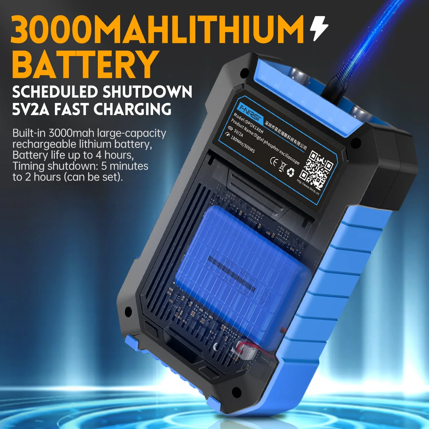 FNIRSI® DPOX180H 2-IN-1 Dual Channel 180MHz 500MS/s Digital Phosphor Oscilloscope Signal Generator - Image 7