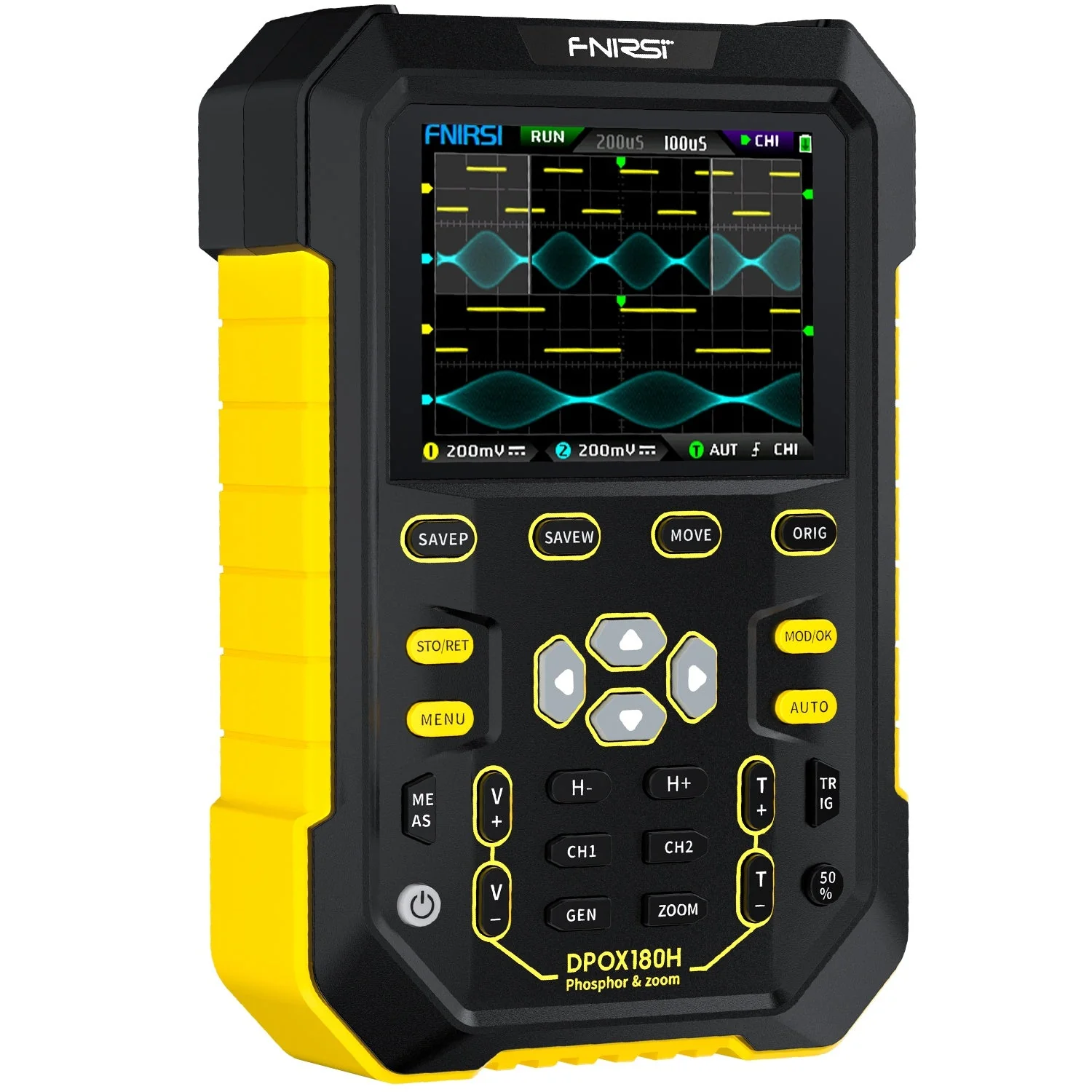 FNIRSI® DPOX180H 2-IN-1 Dual Channel 180MHz 500MS/s Digital Phosphor Oscilloscope Signal Generator - Image 9