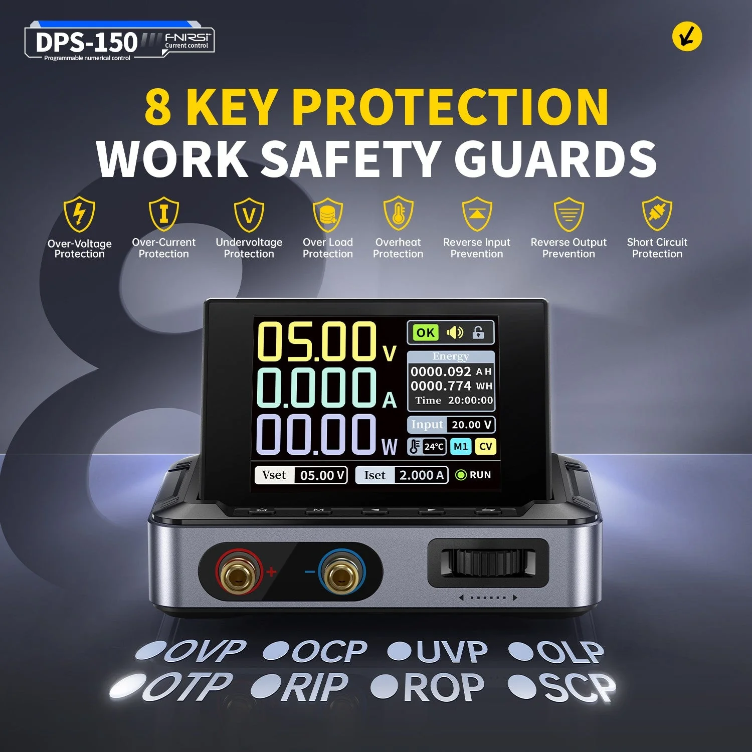 FNIRSI® DPS-150 Mini DC Adjustable CNC Programmable Regulated Switching Power Supply - Image 4