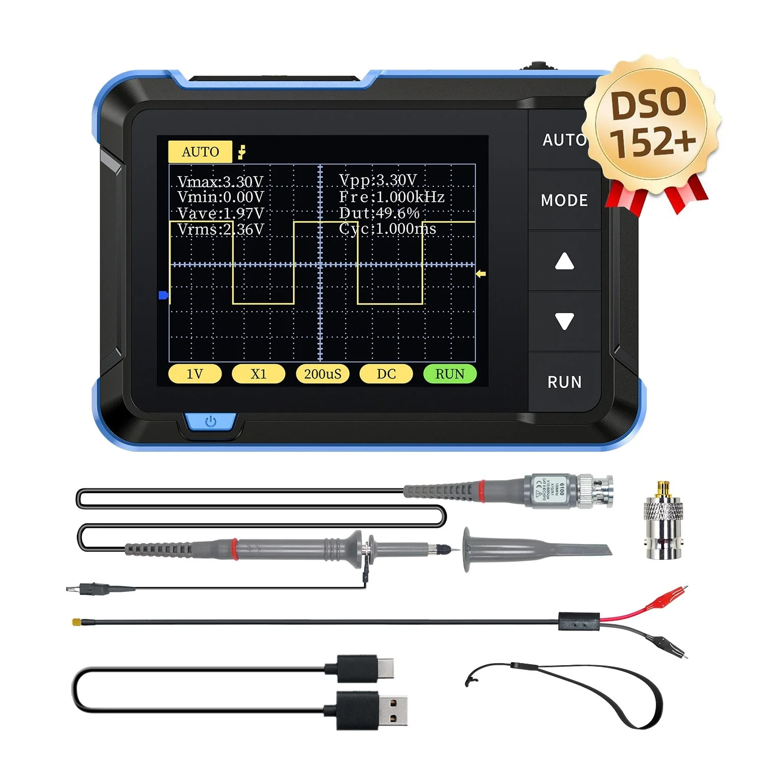 FNIRSI® DSO-152 200KHz 2.5MS/s Mini Pocket Handheld Digital DSO Oscilloscope - Image 8