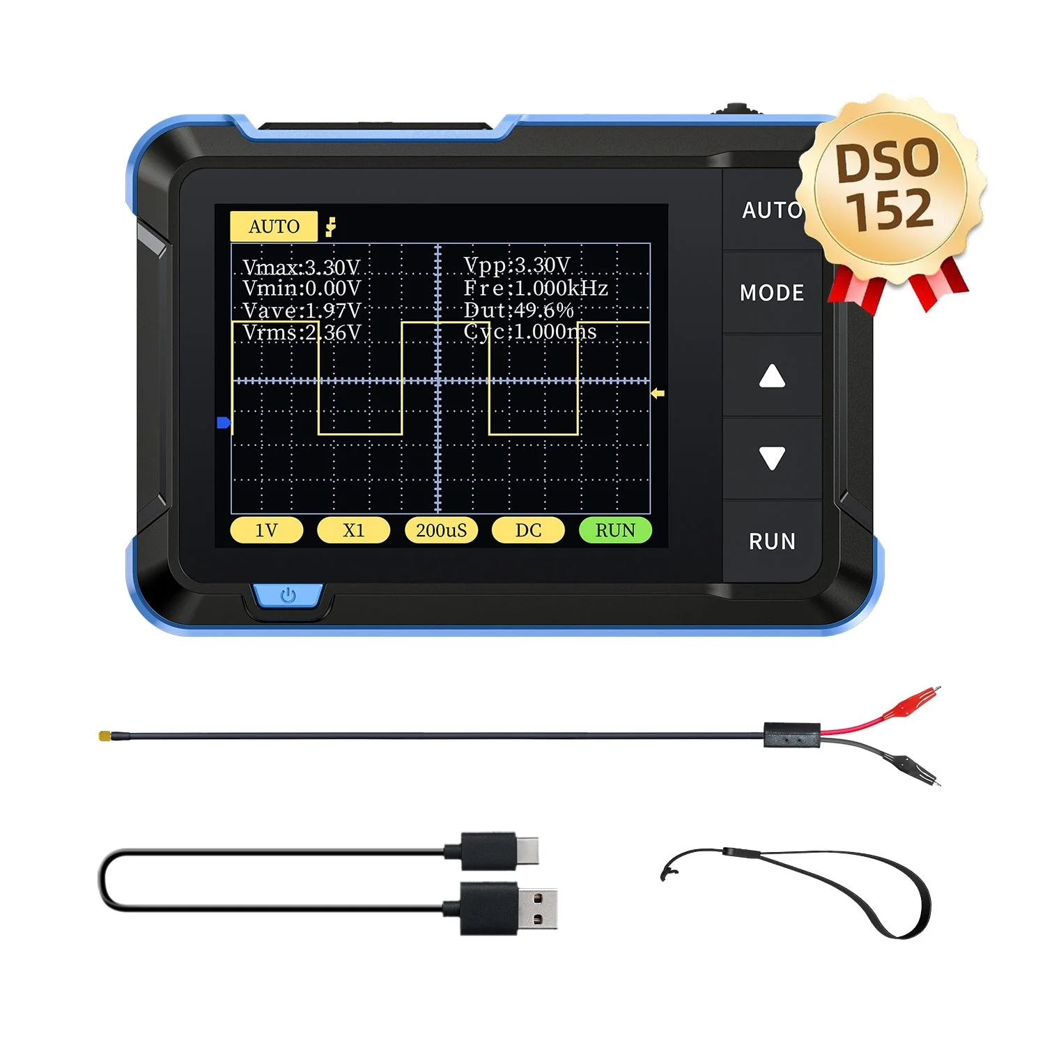 FNIRSI® DSO-152 200KHz 2.5MS/s Mini Pocket Handheld Digital DSO Oscilloscope - Image 9