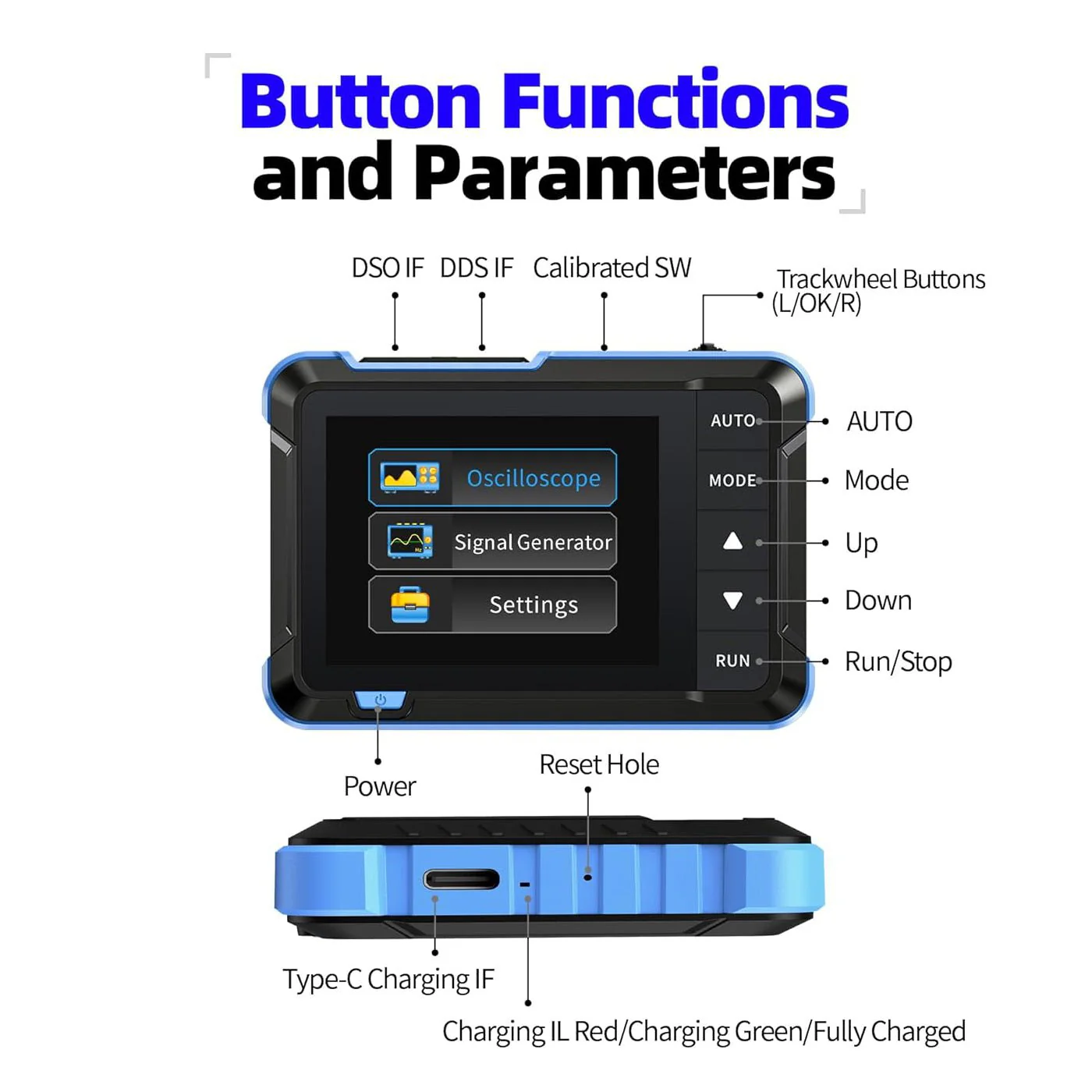 FNIRSI® DSO-153 2-IN-1 Mini 1MHz 5MS/s Digital Oscilloscope Waveform Generator - Image 11