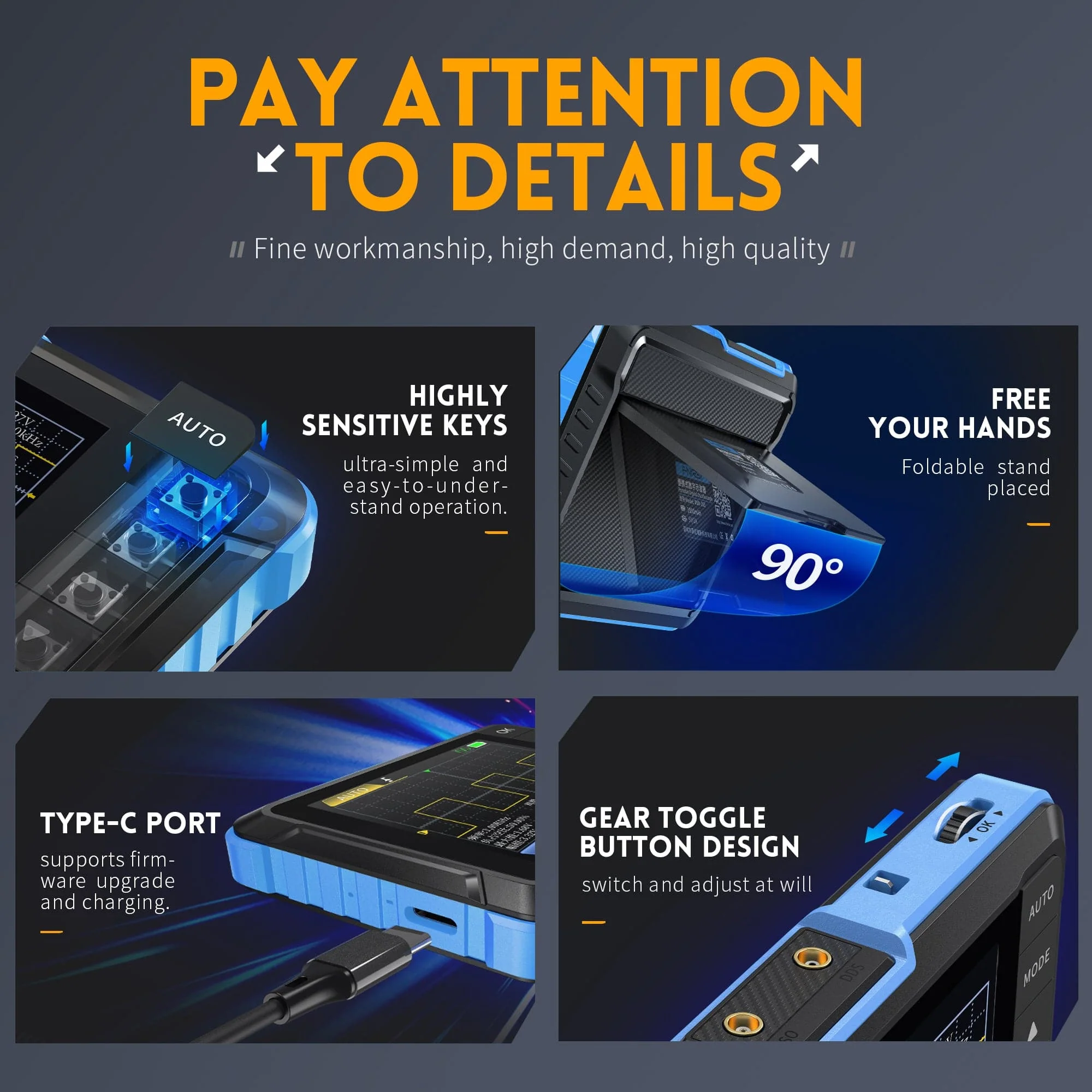 FNIRSI® DSO-153 2-IN-1 Mini 1MHz 5MS/s Digital Oscilloscope Waveform Generator - Image 9