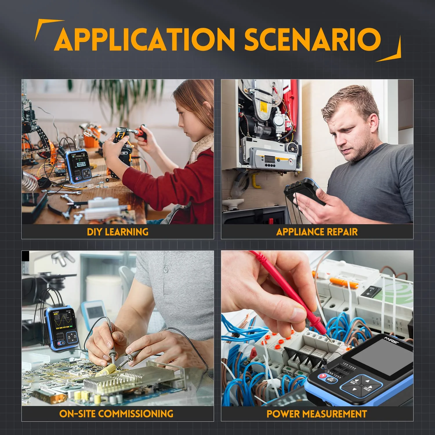 FNIRSI® DSO-TC3 3-IN-1 Handheld 500KHz 10MS/s Digital Oscilloscopes Signal Generator Transistor Tester - Image 5