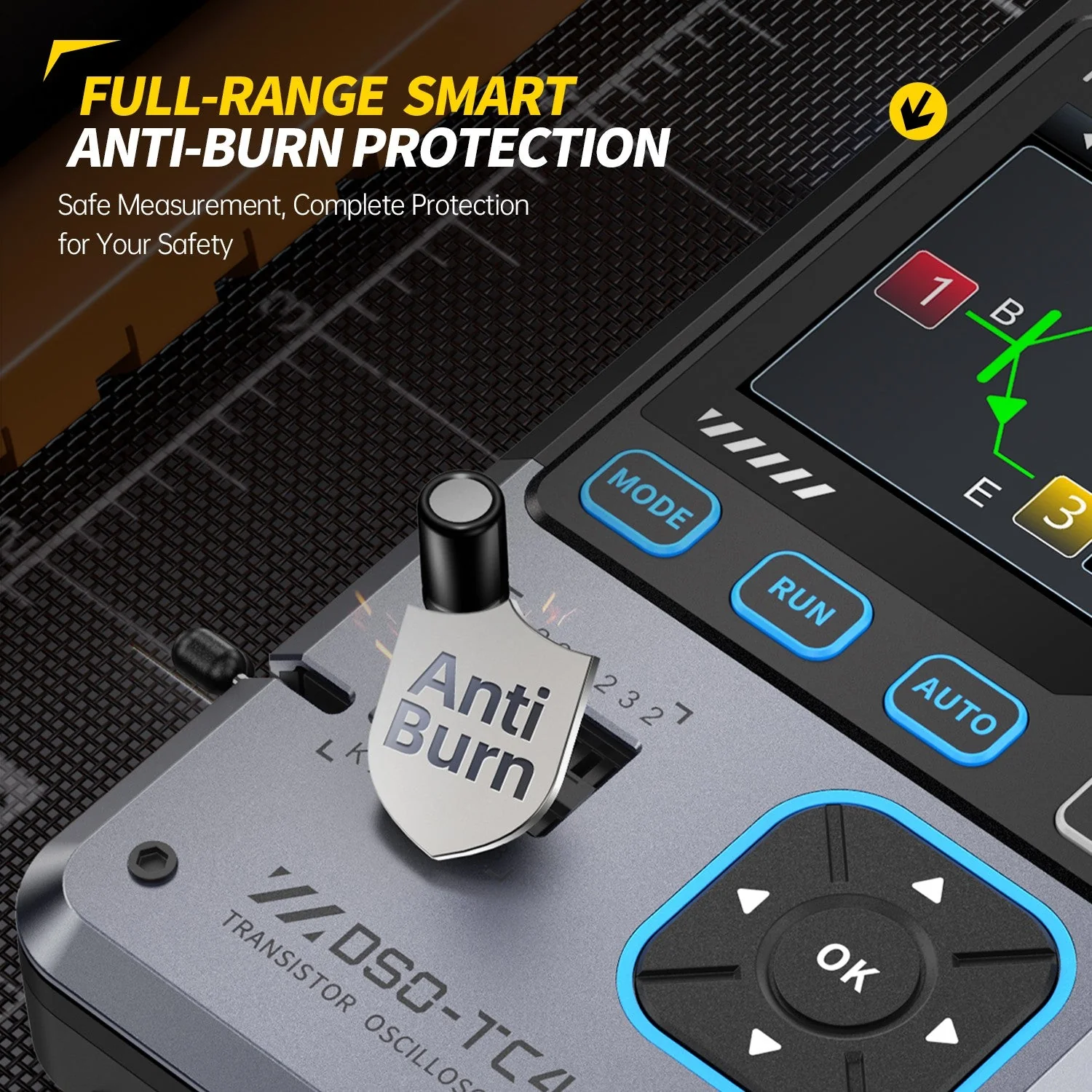 FNIRSI® DSO-TC4 3-IN-1 10MHz 48MSa/s Digital Oscilloscope Transistor Tester Signal Generator - Image 4