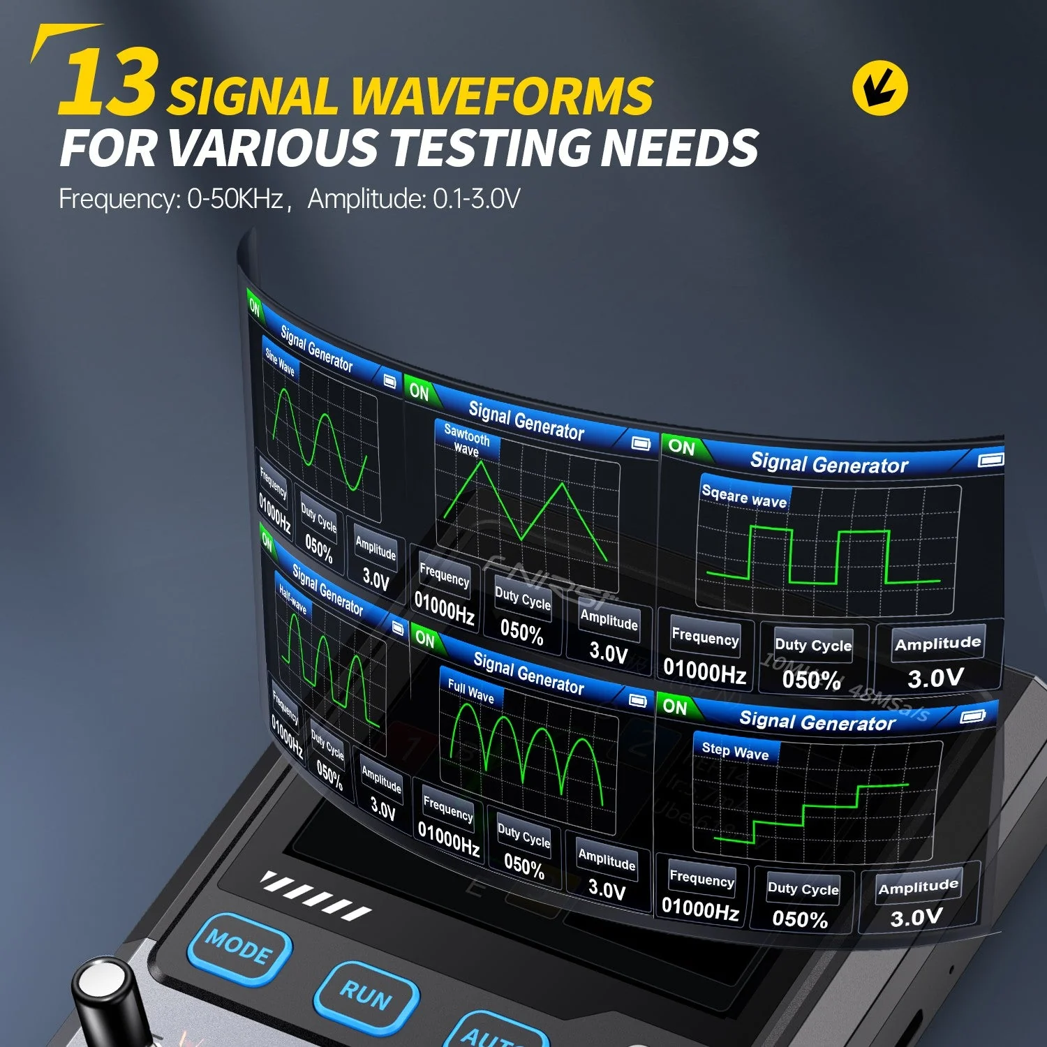 FNIRSI® DSO-TC4 3-IN-1 10MHz 48MSa/s Digital Oscilloscope Transistor Tester Signal Generator - Image 6
