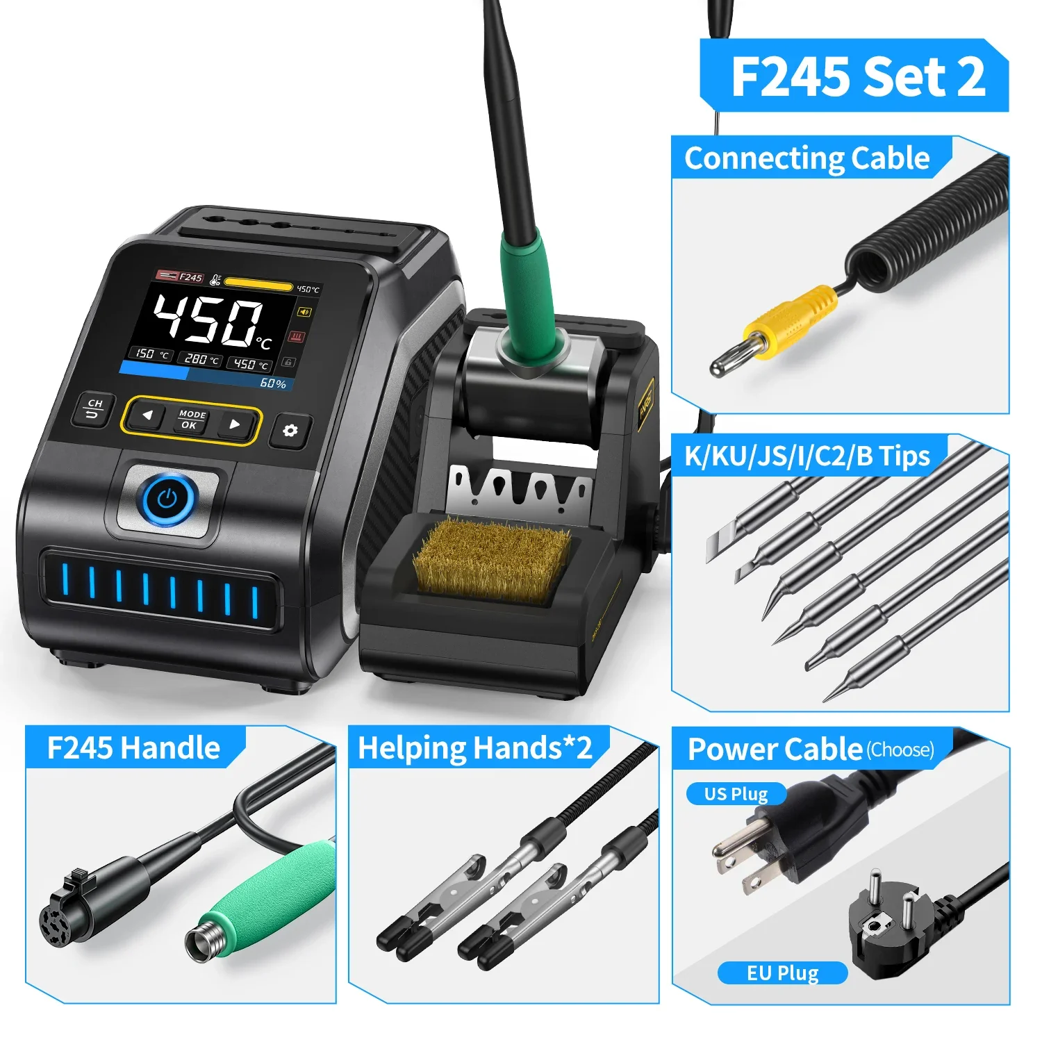 FNIRSI® DWS-200 200W Power Rapid Heating Soldering Iron Station Kit - Image 10