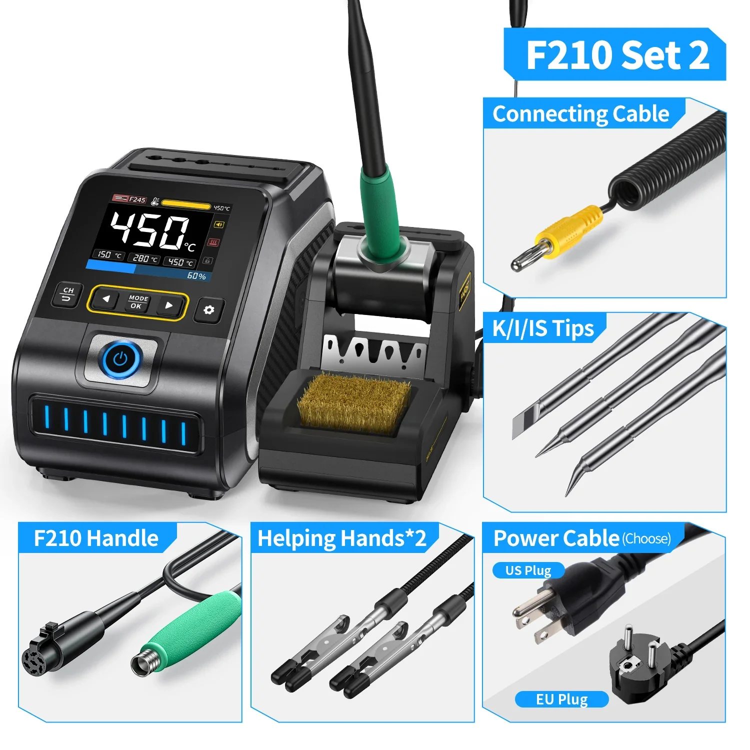 FNIRSI® DWS-200 200W Power Rapid Heating Soldering Iron Station Kit - Image 11