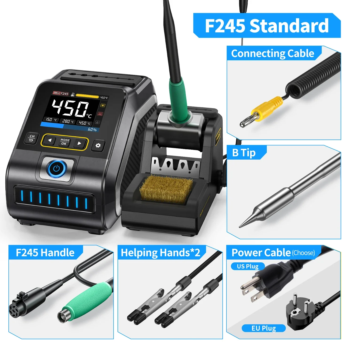 FNIRSI® DWS-200 200W Power Rapid Heating Soldering Iron Station Kit - Image 8