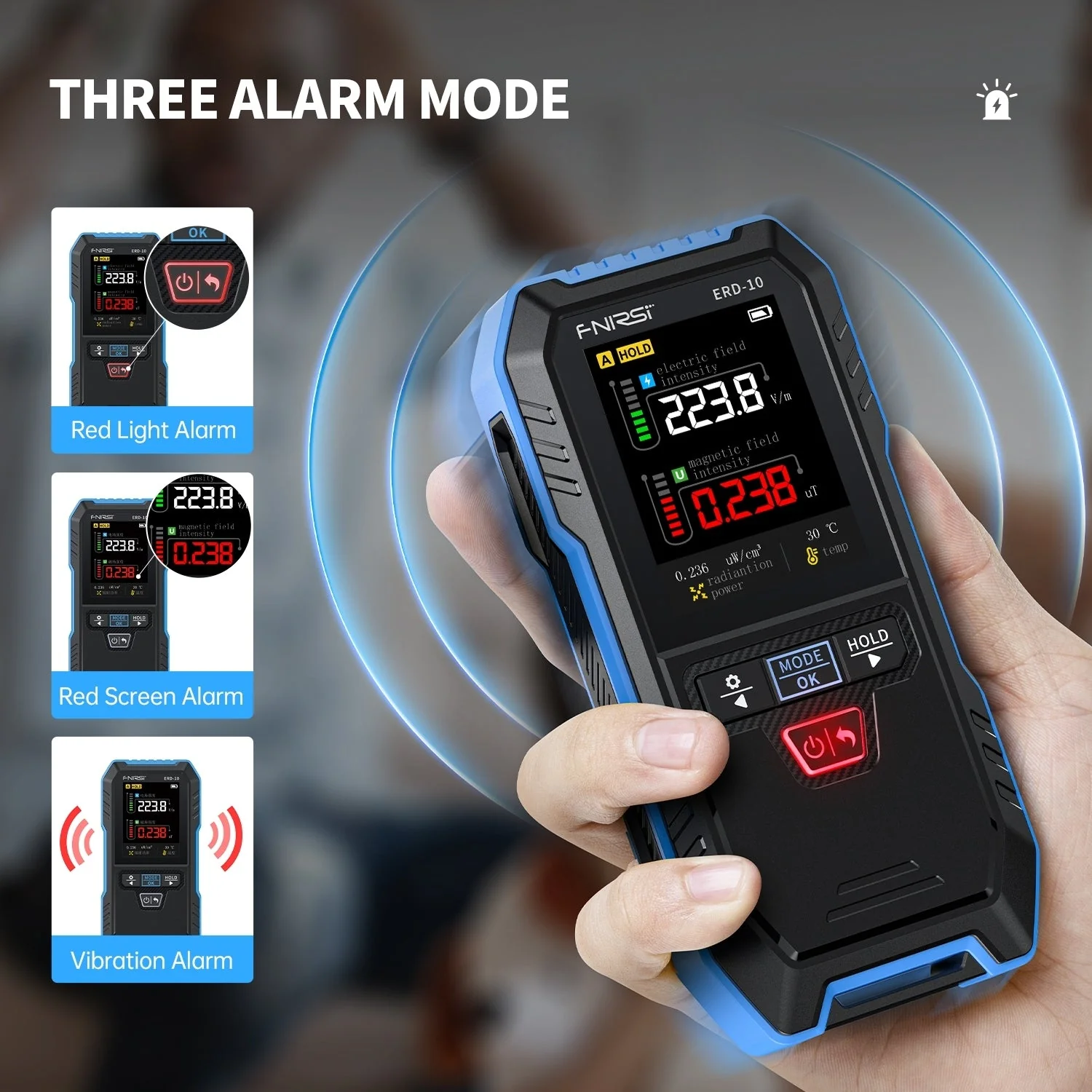 FNIRSI® ERD-10 4-IN-1 Electromagnetic Radiation Detector - Image 9