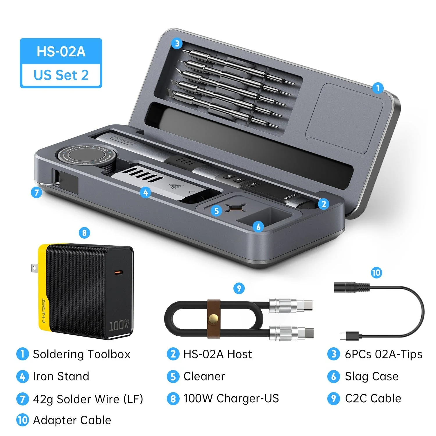 FNIRSI® HS-02 Intelligent Soldering Iron with Portable Soldering Toolbox - Image 10