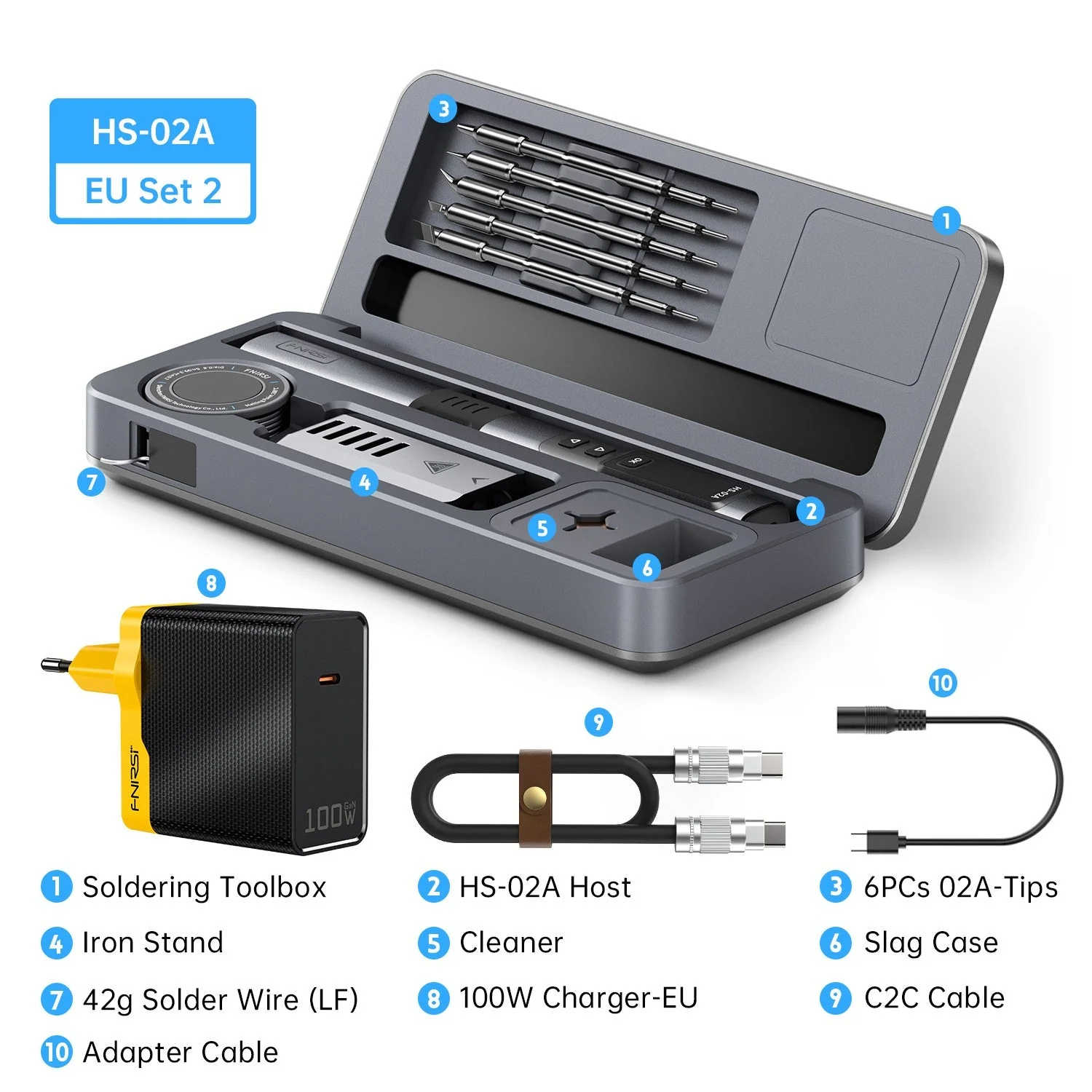 FNIRSI® HS-02 Intelligent Soldering Iron with Portable Soldering Toolbox - Image 11