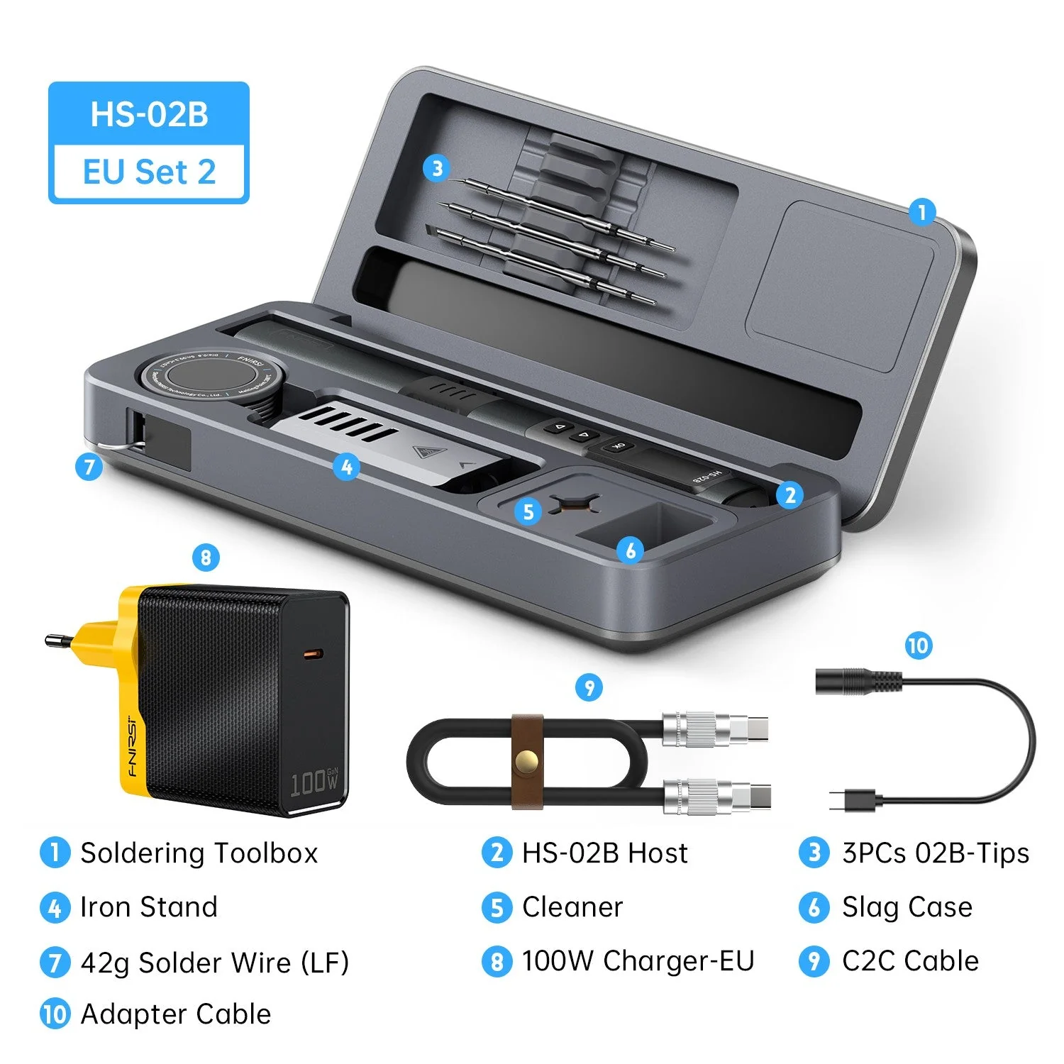 FNIRSI® HS-02 Intelligent Soldering Iron with Portable Soldering Toolbox - Image 14