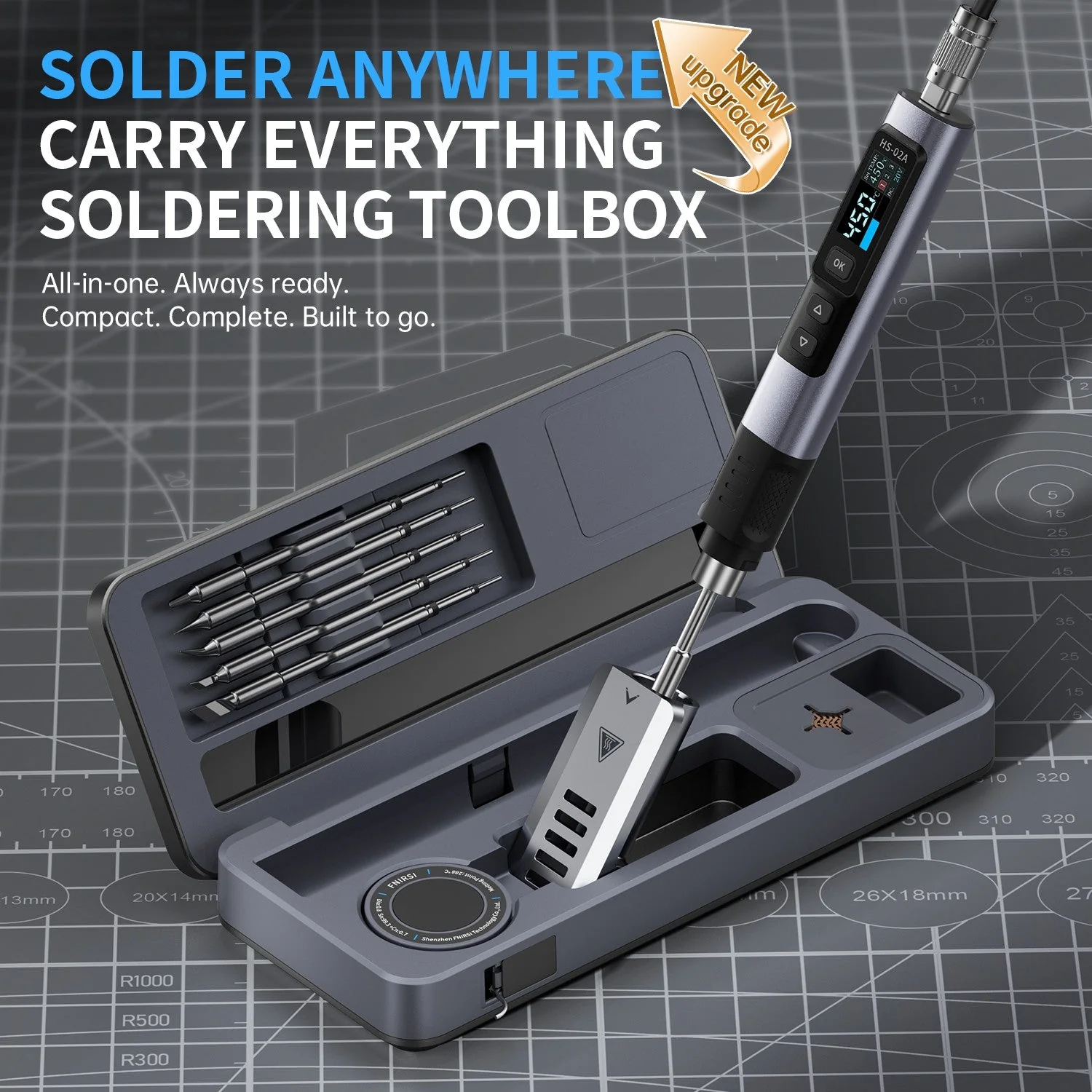 FNIRSI® HS-02 Intelligent Soldering Iron with Portable Soldering Toolbox - Image 3