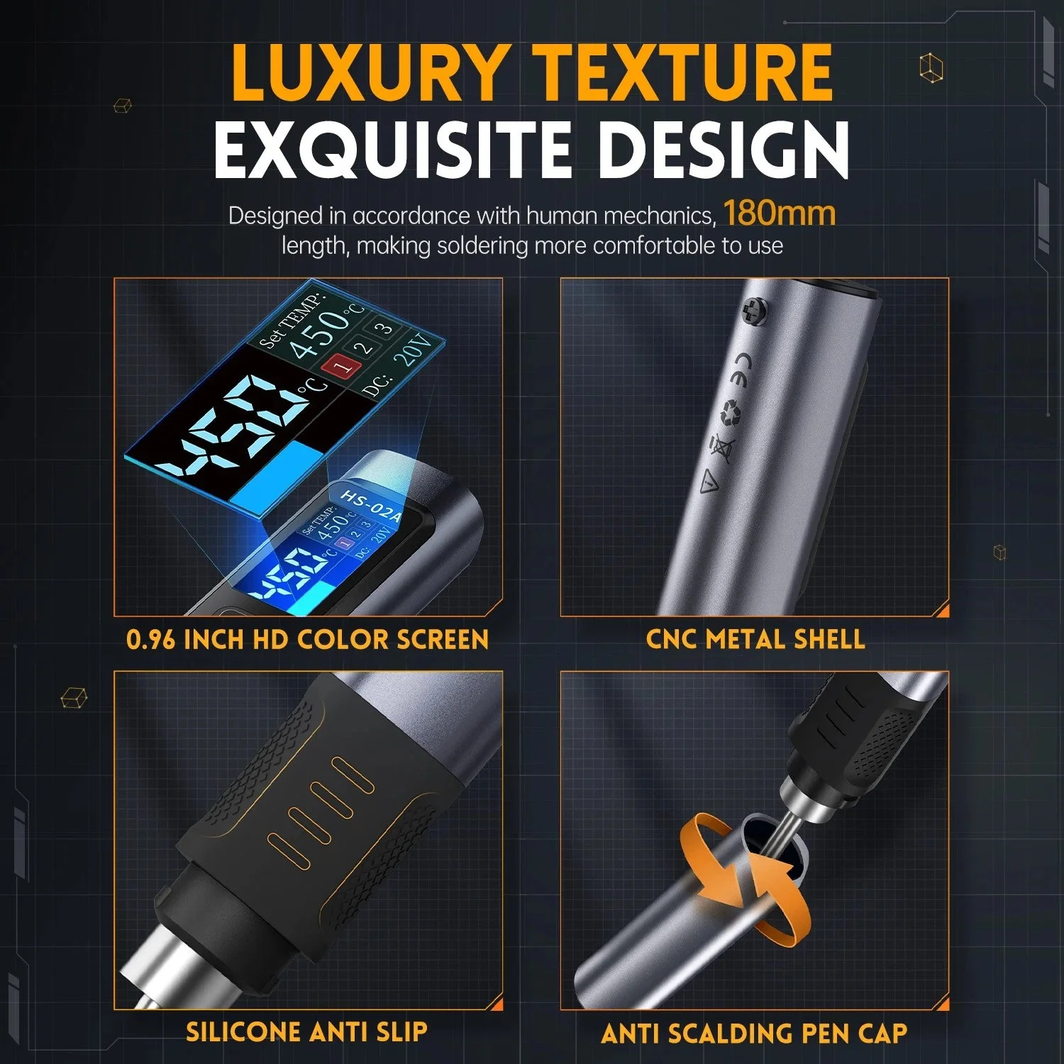 FNIRSI® HS-02 Intelligent Soldering Iron with Portable Soldering Toolbox - Image 8