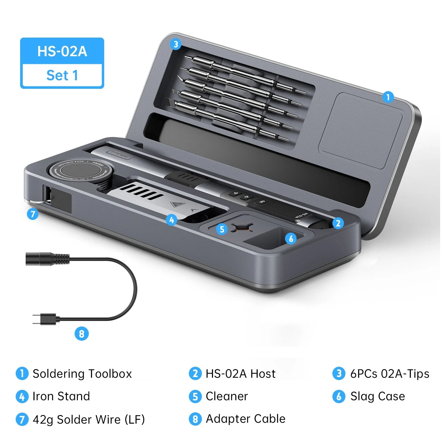 FNIRSI® HS-02 Intelligent Soldering Iron with Portable Soldering Toolbox - Image 9