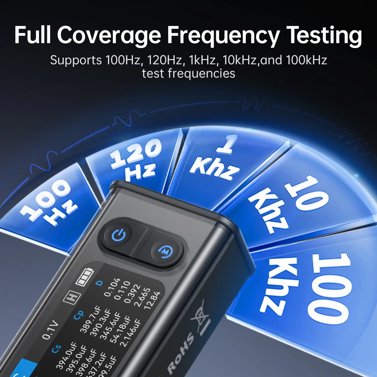 FNIRSI® LCR-ST2 100K LCR ESR Meter 2-in-1 Digital Tweezers Bridge - Image 5