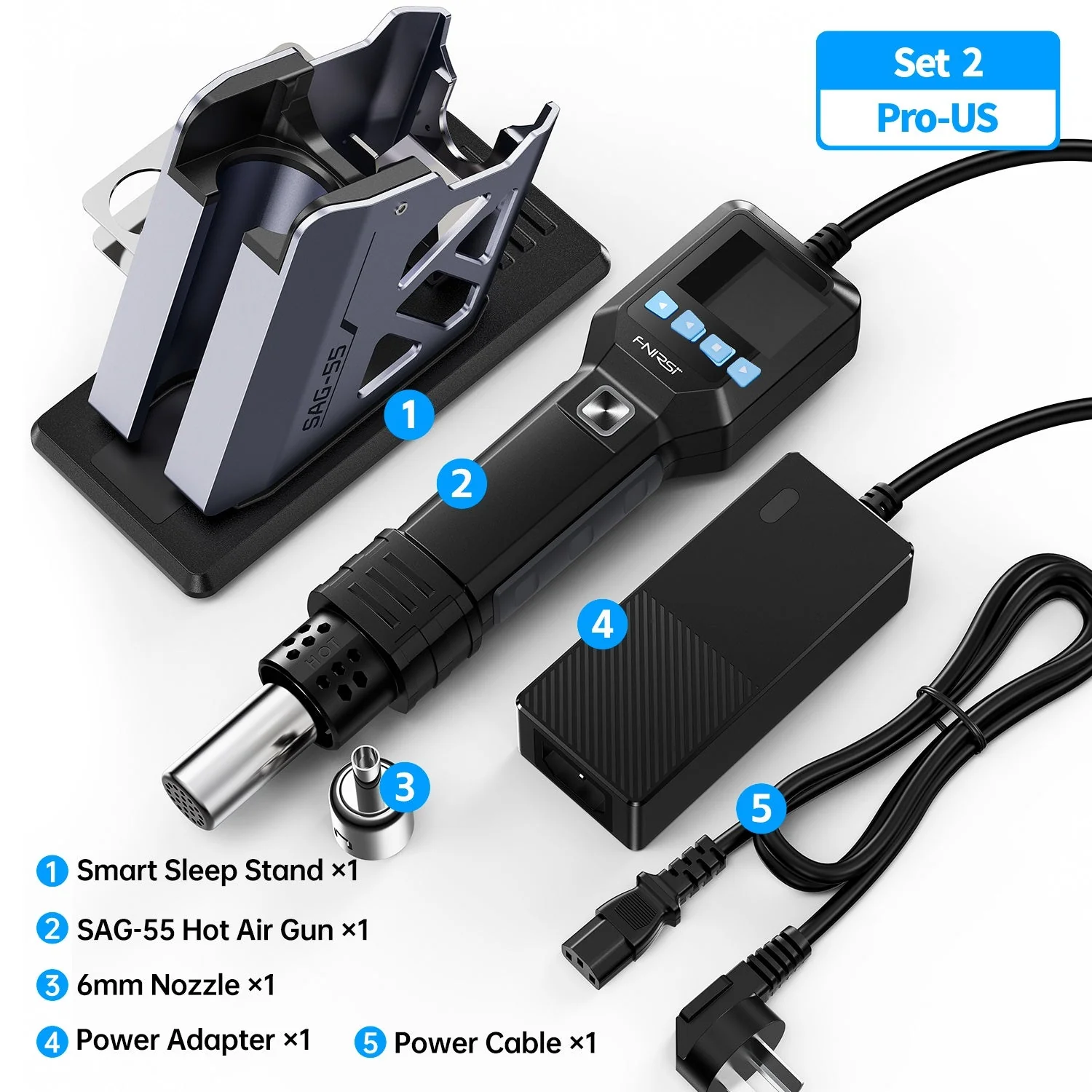 FNIRSI® SAG-55 Intelligent 550W Hot Air Gun - Image 10