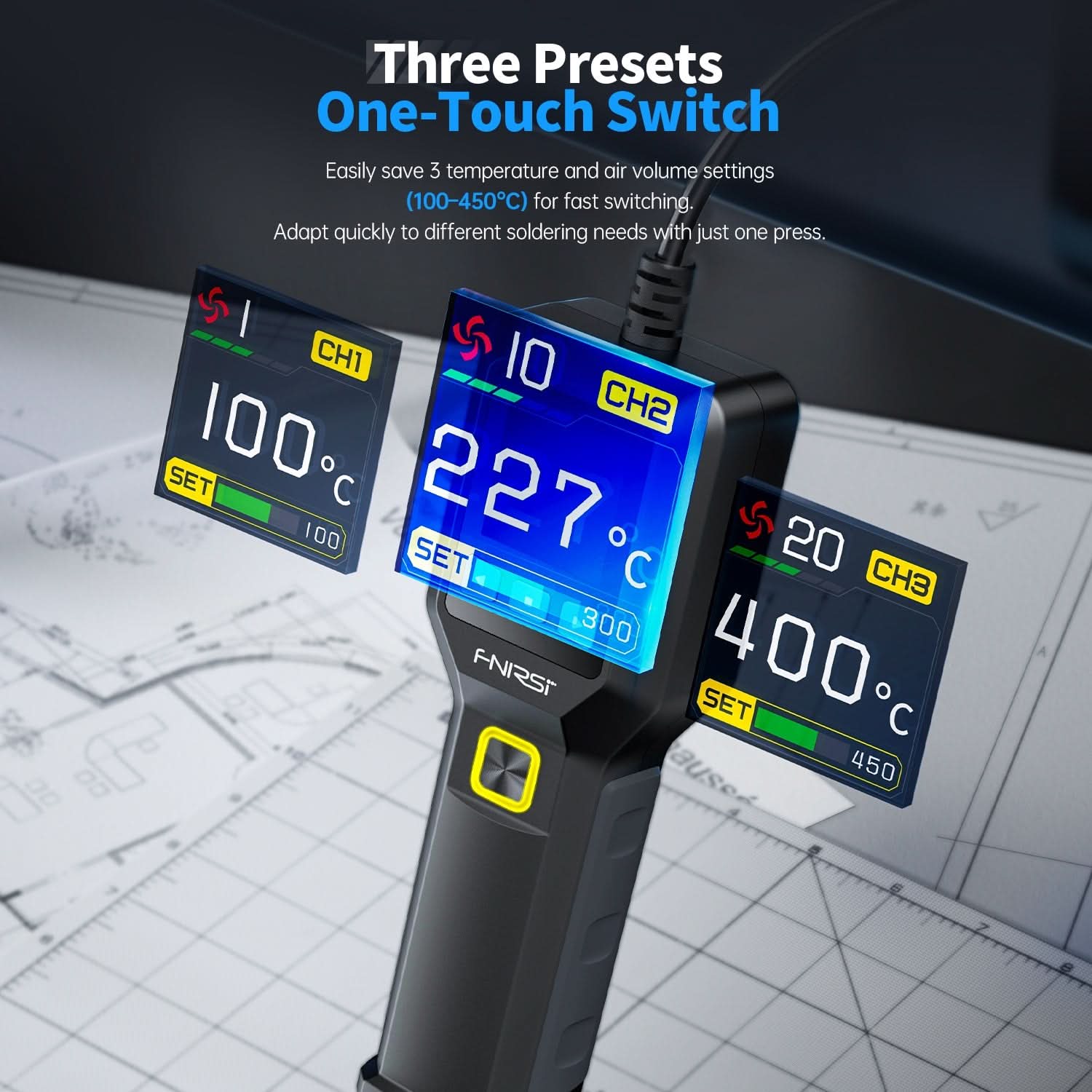 FNIRSI® SAG-55 Intelligent 550W Hot Air Gun - Image 7