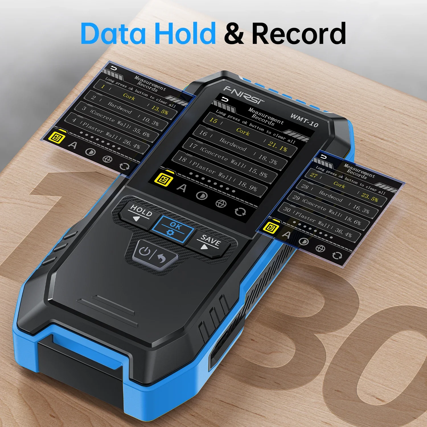 FNIRSI® WMT-10 Non-contact Inductive Wood & Wall Moisture Meter Hygrometer - Image 8