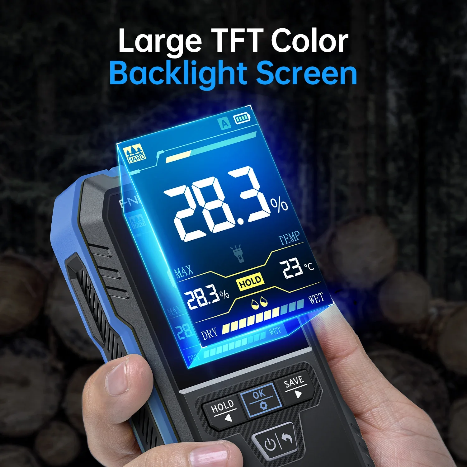 FNIRSI® WMT-10 Non-contact Inductive Wood & Wall Moisture Meter Hygrometer - Image 9